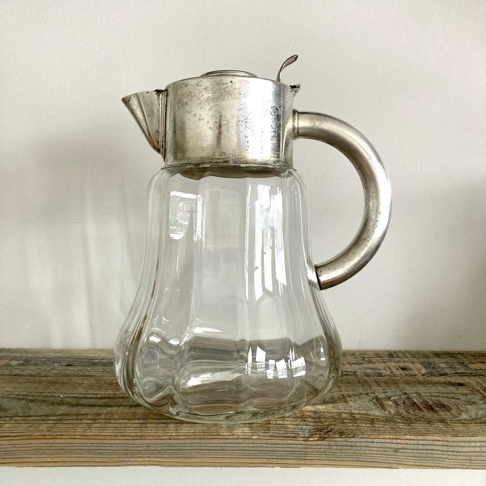 Crystal and silver plate pitcher from Germany